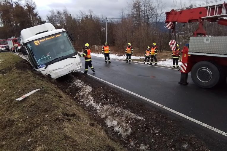 Havarovaný autobus